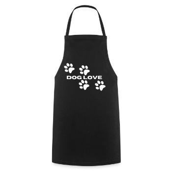 Dog Love – Pfoten - Kochschürze - Schwarz - Vorne - AI Model Male 185 dark (185cm)