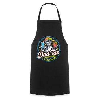 Dad Tax Skeleton: Fries & Soda - Cooking Apron - black - Front - AI Model Male 185 dark (185cm)