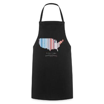 United States – Climate History Warming Stripes Map Print - Cooking Apron - black - Front - AI Model Male 185 dark (185cm)
