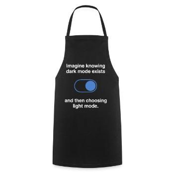 Le mode sombre existe Programmeur IT Nerd Coder Office - Tablier de cuisine - noir - Devant - AI Model Male 185 dark (185cm)