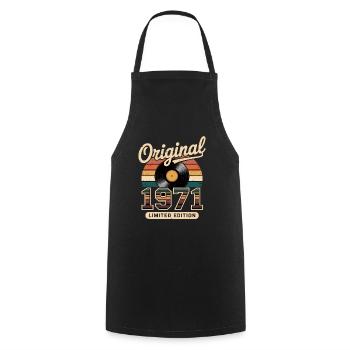 Edition limitée 1971 - Tablier de cuisine - noir - Devant - AI Model Male 185 dark (185cm)
