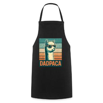 Retro Dadpaca Llama - Kochschürze - Schwarz - Vorne - AI Model Male 185 dark (185cm)
