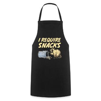 J’ai besoin de snacks poubelle Panda Raccoon - Tablier de cuisine - noir - Devant - AI Model Male 185 dark (185cm)