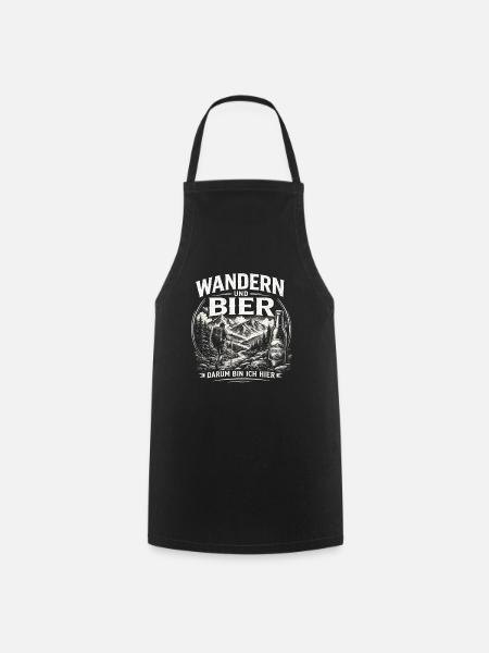 Wandern und Bier Berg Abenteuer - Kochschürze - Schwarz