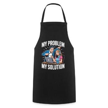 Remote Developer My Problem My Pictogram Mom Dad - Cooking Apron - black - Front - AI Model Male 185 dark (185cm)