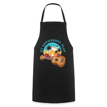 Mon plan de retraite Ukulélé Hawaii Musician à la retraite - Tablier de cuisine - noir - Devant - AI Model Male 185 dark (185cm)