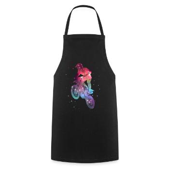 Motocross Dirt Bike Dirt Bike Space Kids - Cooking Apron - black - Front - AI Model Male 185 dark (185cm)