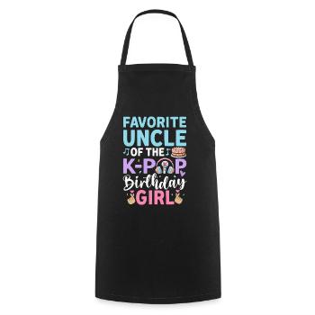 Favorite Uncle of The K-Pop Birthday Girl - Cooking Apron - black - Front - AI Model Male 185 dark (185cm)