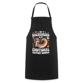 Emotional Support Dachshund - Cooking Apron - black - Front - AI Model Male 185 dark (185cm)