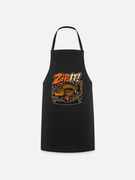 Halt die Klappe! Karpfenfischen-Design - Kochschürze - Schwarz