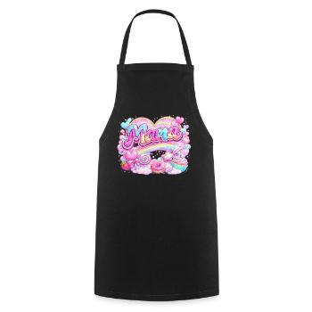 Mama Candy und Regenbogen | Mama-Geschenk - Kochschürze - Schwarz - Vorne - AI Model Male 185 dark (185cm)