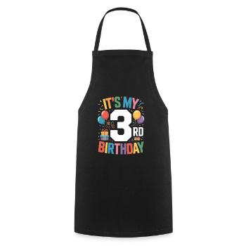 3rd birthday - Cooking Apron - black - Front - AI Model Male 185 dark (185cm)
