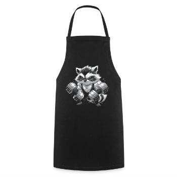 Trash Panda Gains Funny Raccoon Bodybuilder - Cooking Apron - black - Front - AI Model Male 185 dark (185cm)