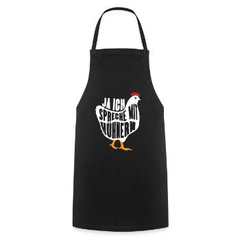 Hühnerflüsterer Huhn Hühnerhalter Hühner - Kochschürze - Schwarz - Vorne - AI Model Male 185 dark (185cm)