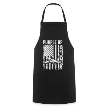 Purple Military Kids Fighter Jet Military Kid - Cooking Apron - black - Front - AI Model Male 185 dark (185cm)