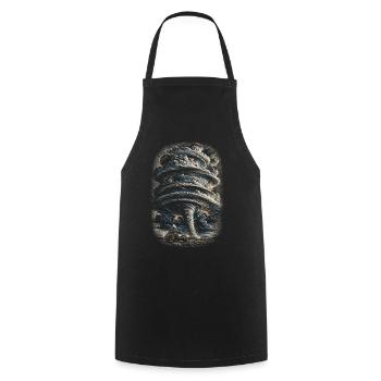 Storm Chaser Meteorologist - Cooking Apron - black - Front - AI Model Male 185 dark (185cm)