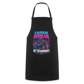 Ninja du laser tag en formation - Tablier de cuisine - noir - Devant - AI Model Male 185 dark (185cm)