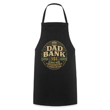 Dad Bank Retro Humor | Father's Day Gift - Cooking Apron - black - Front - AI Model Male 185 dark (185cm)