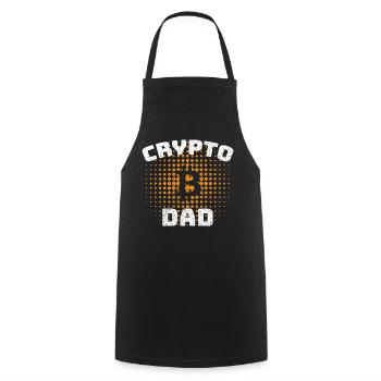 Papa Bitcoin Crypto comme un Papa Ordinaire - Tablier de cuisine - noir - Devant - AI Model Male 185 dark (185cm)