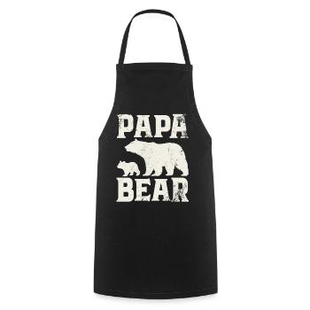Papa Bear - Father Father's Day Gift - Cooking Apron - black - Front - AI Model Male 185 dark (185cm)
