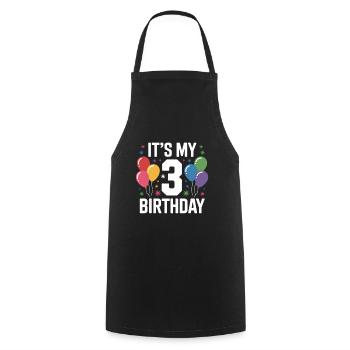 3rd birthday - Cooking Apron - black - Front - AI Model Male 185 dark (185cm)