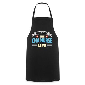 Rockin The CNA Nurse Life Nursing Everyday - Cooking Apron - black - Front - AI Model Male 185 dark (185cm)
