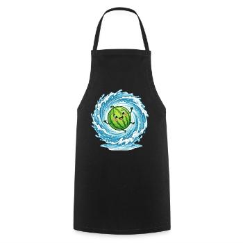 Splashing Watermelon Summer Pool Vibes Ladies - Cooking Apron - black - Front - AI Model Male 185 dark (185cm)