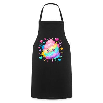 Rainbow Candy Cane Heart Happiness - Cooking Apron - black - Front - AI Model Male 185 dark (185cm)