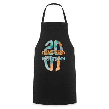 LIMITED EDITION 2001 25 YEARS 25TH BIRTHDAY - Cooking Apron - black - Front - AI Model Male 185 dark (185cm)