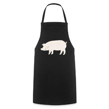 Cochon - Tablier de cuisine - noir - Devant - AI Model Male 185 dark (185cm)