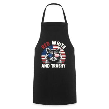 Patriotic Raccoon American Flag Trash Panda - Cooking Apron - black - Front - AI Model Male 185 dark (185cm)