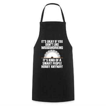 Smart Hobby Woodworking Tee - Cooking Apron - black - Front - AI Model Male 185 dark (185cm)