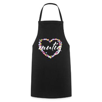 Courageous Courage Encourager - Pastel Heart - Cooking Apron - black - Front - AI Model Male 185 dark (185cm)