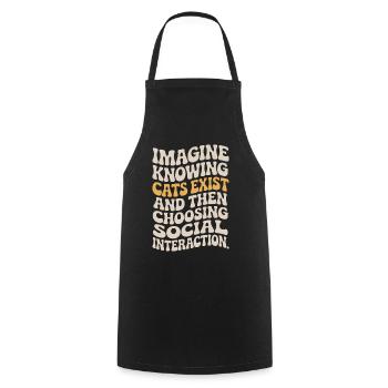 Chat : imaginez savoir que les chats existent Maman de chats - Tablier de cuisine - noir - Devant - AI Model Male 185 dark (185cm)