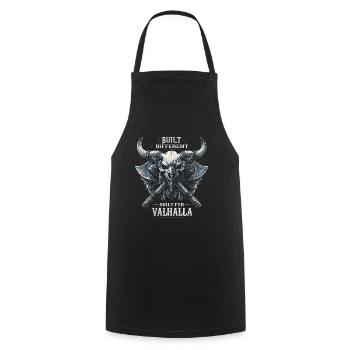 Gebaut Anderer Vater | Valhalla-Bande | Gotik - Kochschürze - Schwarz - Vorne - AI Model Male 185 dark (185cm)