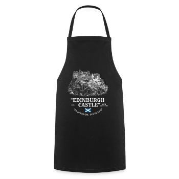 Voyage de la silhouette du château d’Édimbourg - Tablier de cuisine - noir - Devant - AI Model Male 185 dark (185cm)