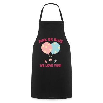 Gender Reveal Pink Or Blue We Love You Baby Shower - Cooking Apron - black - Front - AI Model Male 185 dark (185cm)