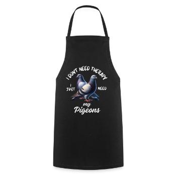 Pigeon Therapy Funny - Cooking Apron - black - Front - AI Model Male 185 dark (185cm)