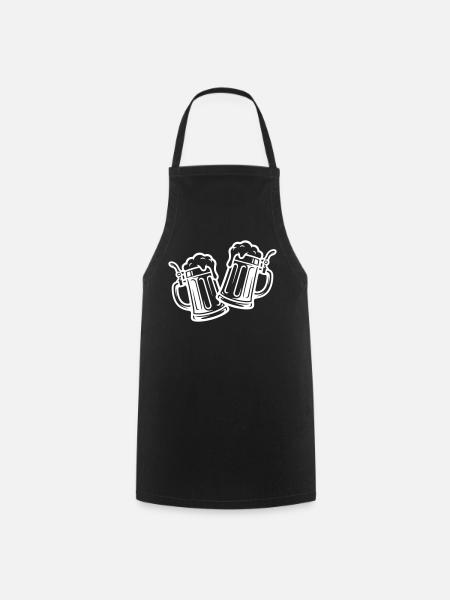 Bier Prost Symbol - Kochschürze - Schwarz