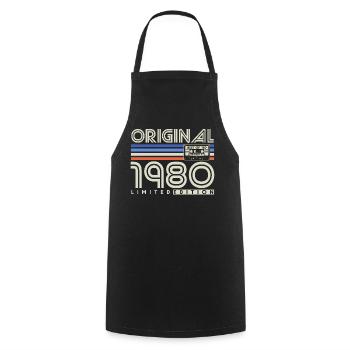 1980 Jahrgang Vintage Retro Geburtstag Geschenk - Kochschürze - Schwarz - Vorne - AI Model Male 185 dark (185cm)