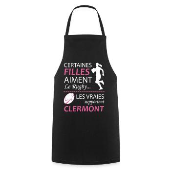 Certaines Filles Aiment Le Rugby Les Vraies Sup... - Tablier de cuisine - noir - Devant - AI Model Male 185 dark (185cm)