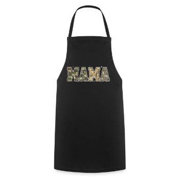 MAMA Military Camouflage Pattern | Retro Look - Cooking Apron - black - Front - AI Model Male 185 dark (185cm)