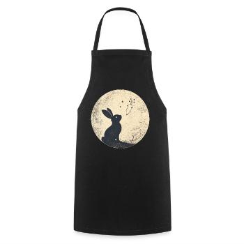 Moon bunny with carrot stars - Cooking Apron - black - Front - AI Model Male 185 dark (185cm)