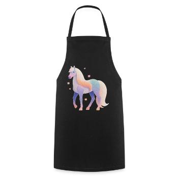 Horse with stars - Cooking Apron - black - Front - AI Model Male 185 dark (185cm)