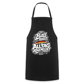 Ball rollt Alltag abgemeldet - Kochschürze - Schwarz - Vorne - AI Model Male 185 dark (185cm)