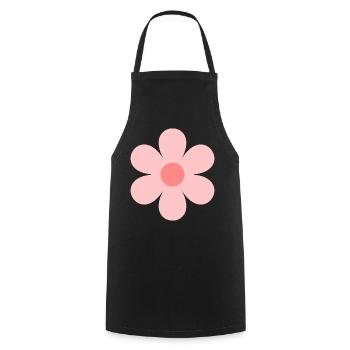 Pastel Flower Central Flower - Cooking Apron - black - Front - AI Model Male 185 dark (185cm)
