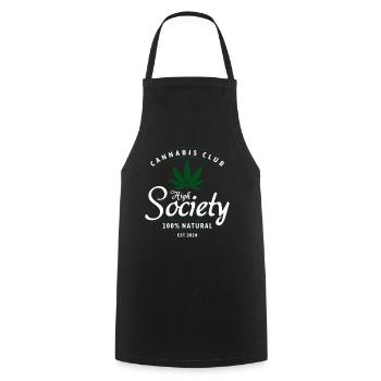 High Society Cannabis Club Logo - Tablier de cuisine - noir - Devant - AI Model Male 185 dark (185cm)