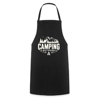 Camping Outdoor Mountain Adventure Tent - Cooking Apron - black - Front - AI Model Male 185 dark (185cm)