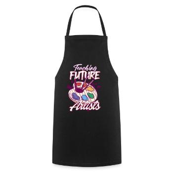 L’art du futur : Artistes enseignants - Tablier de cuisine - noir - Devant - AI Model Male 185 dark (185cm)
