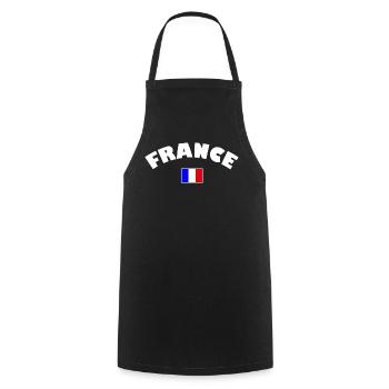 France drapeau français - Tablier de cuisine - noir - Devant - AI Model Male 185 dark (185cm)